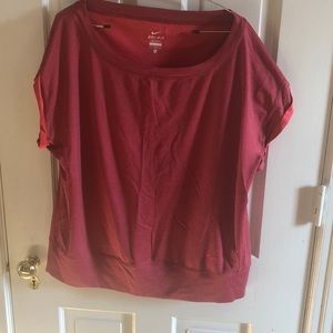 Nike Dri Fit shirt burgundy XL off the shoulder